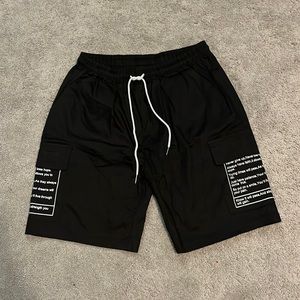 Black shorts with cargo pockets